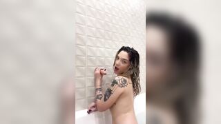 Devona nude webcam model in the shower prepares to suck dildo Maybe she seems cute and innocent but with you she will show naughty side